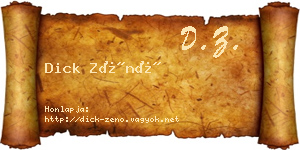Dick Zénó névjegykártya